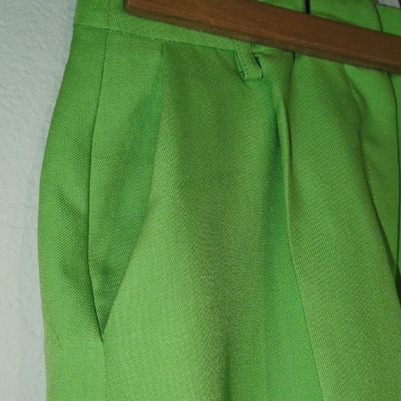 Topshop High Rise Lime Green Trousers Sz 2 - Picture 5 of 14